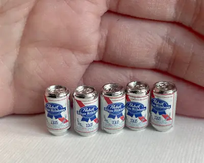 5/6PC Dollhouse 1:12 Metal Miniature Metal Beer Soda Cock Cans Drinks Party • $7.99