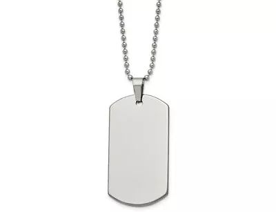 Mens Dog Tag Pendant In Tungsten With Chain • $99.95