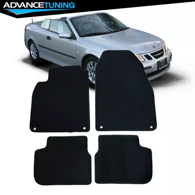 Fits 03-11 Saab 9-3 2DR 4DR Black Nylon Front & Rear Car Floor Mats Carpet 4PCS • $47.99