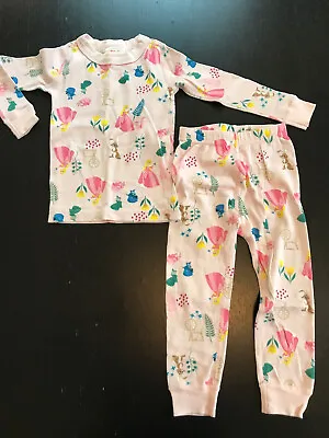 $15 • Buy Hanna Andersson Toddler Girls Long John Pajama Disney Princess Pink Aurora 90 3T