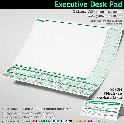 £1.99 • Buy A3+ Desk Pad Calendar Executive Jotter Week Planner ToDo Paper Notes✔Green Theme