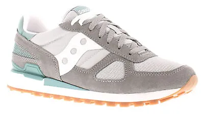 Saucony Mens Retro Trainers Shadow Original Lace Up Gray White UK Size • £69