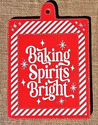 BAKING SPIRITS BRIGHT Christmas SIGN Wall Door Hanger Plaque Wreath Accent Decor • $13