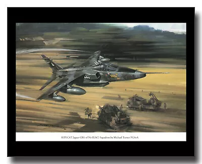 SEPECAT Jaguar GR1 Fighter RAF Gutersloh Framed Picture Michael Turner • £10