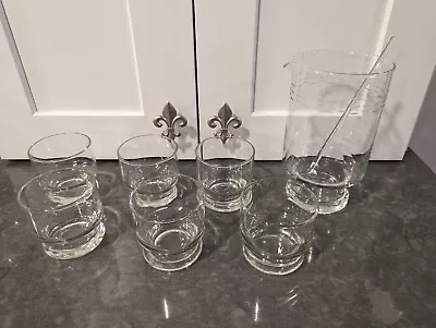 VINTAGE Princess House Martini Set Pitcher 6 Glasses Stirrer • $25