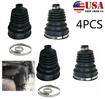 Universal CV Joint Boot Kit Drive Shaft Clamp Steering Machine Dust Rubber Cover • $37.37