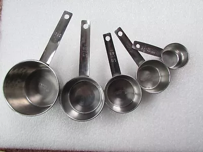 Vintage Measuring Cups Stainless Steel 5 Piece Set • $15.99