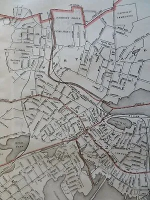 Salem Massachusetts City Plan Parks Railroads Gallows Hill 1891 Walker Plan Map • $68