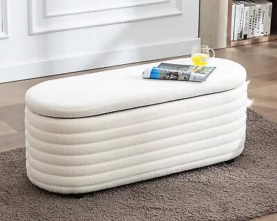 Upholstered Storage Ottoman Entryway Bench For Bedroom Hallway End Of Bed • $125.99