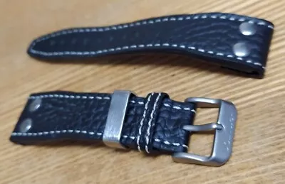 Hamilton Watch Strap 20mm Black Leather Strap (H605150) - Screw Missing Read Ad. • £39.95