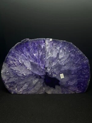£50 • Buy A Pair Of Polished Dyed Purple Agate Bookends- Statement Piece, Home Décor, Gift
