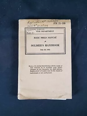 WW2 Manual - Soldier's Handbook (1941) • $9.99