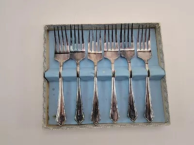 6 Fruit Forks Bennett & Heron EPNS A1 Collectible In Box • $13.98