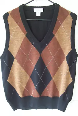 VTG Tricots St. Raphael Argyle Pullover Sweater Vest~100% Wool~Men's M • $22