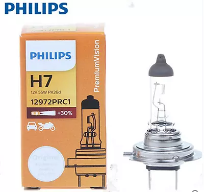 2x PHILIPS H7 Premium VISION Bright 12V + Headlight Lamp Bulbs 55w • $9.99