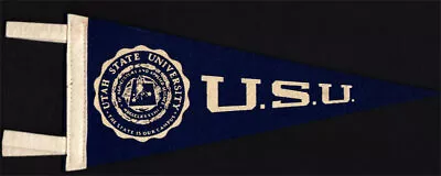 Utah State University **RARE** 1950's Pennant Flag VTG College Banner USU Aggies • $29.99