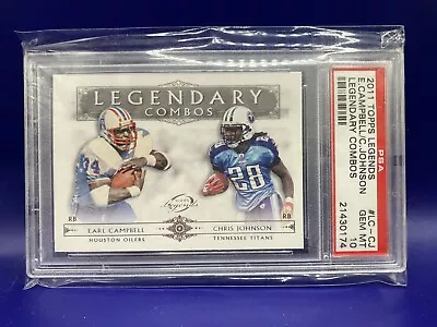 Earl Campbell Chris Johnson 2011 Topps Legends Combos PSA 10 Football Pop 1 • $59.99