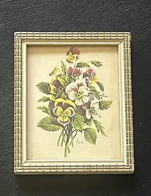 Miniature Vintage Art Print Pansy Flowers By Chirat • $14.95