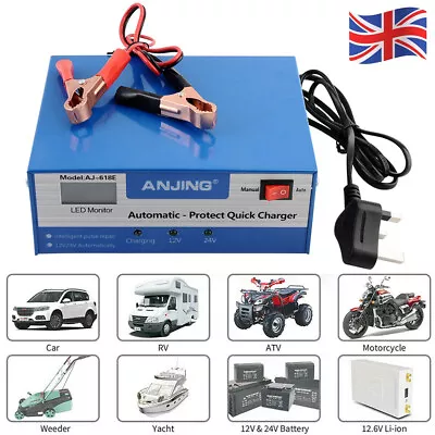 10A Heavy Duty Smart Car Battery Charger Automatic Pulse Repair Starter 12V 24V • £18.99