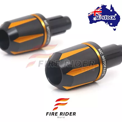 CNC Gold Edge Black Bar End Sliders For Kawasaki Z900RS 18-19 • $44.90