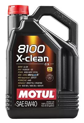 Motul 8100 X-clean 5W40 Synthetic Oil 5 Liters (102051) • $58.99