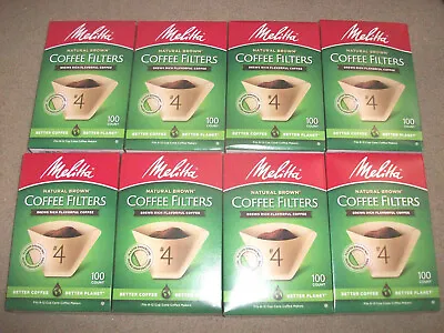New Melitta #4 Natural Bown Coffee Paper Filter 800 Count (8 Box) In Sealed Pkge • $36.99