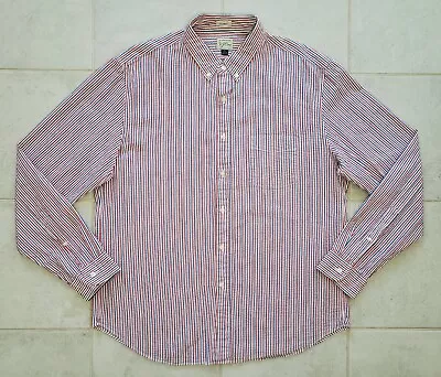J Crew Men's XL Seersucker Classic Long Sleeve Button Down Shirt Striped  • $36.99