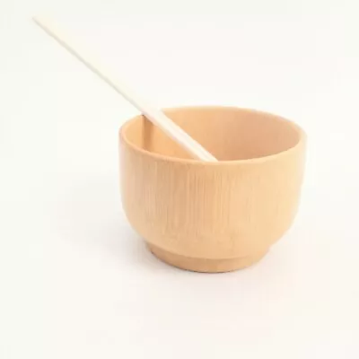 $5.99 • Buy Bamboo Rice Bowl Wooden Sustainable Biodegradeble Eco-Friendly Chopstick Set NEW