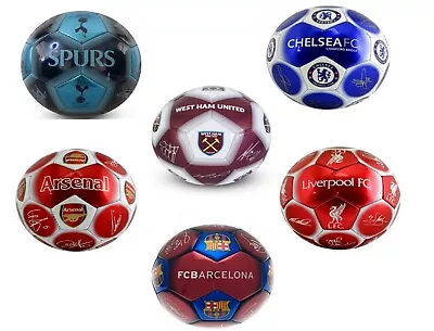 £9.50 • Buy Football Team Ball Signed Tottenham Chelsea Barcelona Arsenal Liverpool West Ham