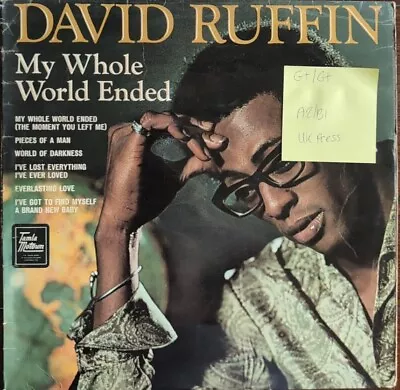 David Ruffin My Whole World Ended Vinyl Record G+/G+ STML11118 1969 • £35