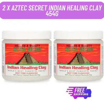 $22.89 • Buy 2 X Aztec Secret Indian Healing Clay Facial Deep Pore Cleansing Mask - 454g/1lb