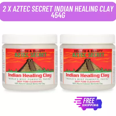 $22.89 • Buy 2 X Aztec Secret Indian Healing Clay Facial Deep Pore Cleansing Mask - 454g/1lb