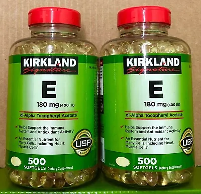 X2-Kirkland Signature Vitamin E 400 IU 500 Softgels Each Exp 01/2027 • $34.90