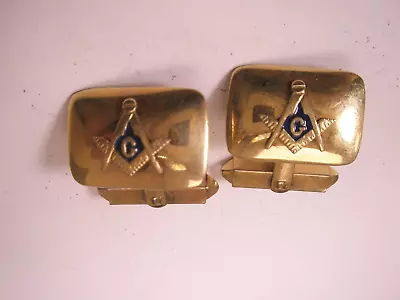 Masons 1/20 12K Gold Filled Vintage Cuff Links Masonic Shriners Scottish Rite • $39.49