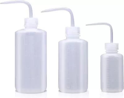 3 PACK LDPE Clear Lab Safety Squirt Squeeze Bottle 150/250/500ml Narrow Mouth • $12.66