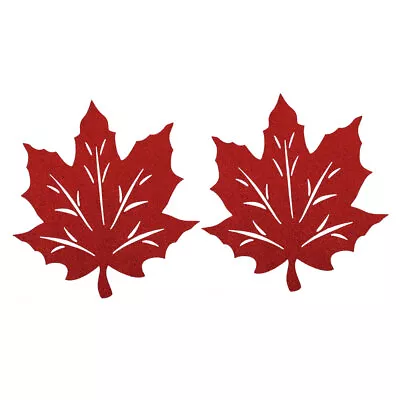Maple Leaf Shaped Thanksgiving Table Mats 2pcs Red • $9.38