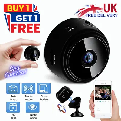 HD 1080P Wireless WiFi CCTV Indoor Outdoor Mini IP Spy Camera Home Security CAM • £14.99