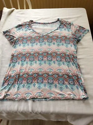 Women’s Mudd Short Sleeve T-shirt Indian Pattern XL • $3