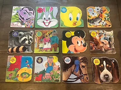 Lot Of 12 Vintage GOLDEN SHAPE BOOKS Disney Animal Mickey Bugs Bunny Tweety • $17.85