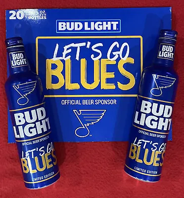$9.99 • Buy NHL St Louis Blues ~ ONE Empty BUD LIGHT 16 Oz Aluminum Bottle   Let's Go Blues 