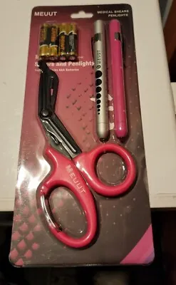 MEUUT  EMT Trauma Shears Bandage Scissors Medical Pink With 2 Penlights NEW • $13.99