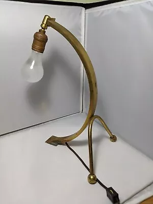 Mid Century Modern Brass Arc Table Lamp 1960s Rare Lighting Vintage • $245