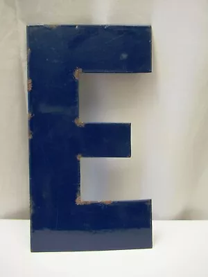 Vintage Metal Enamel Letter E Advertising Sign Porcelain Petrol Pump Gasoline  7 • $130.31