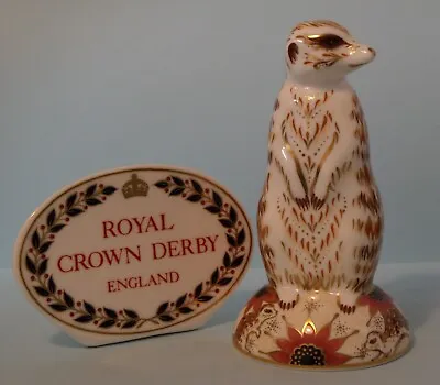 £85 • Buy Royal Crown Derby Meerkat Paperweight, Box, Gold Stopper, Beautiful Condition