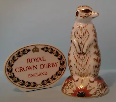 £85 • Buy Royal Crown Derby Meerkat Paperweight, Box, Gold Stopper, Beautiful Condition