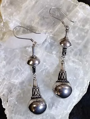 Vintage Sterling Silver Bali Dagle Drop Earrings • $34.99