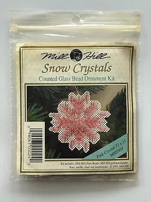 Mill Hill Holiday Pink Crystal Snow Crystal Counted Glass Bead Ornament Kit 1993 • $6.99