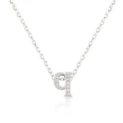 Micro-Pave Initial Q Pendant Cubic Zirconia Link Chain Necklace 16  + 2  Ext • $21.30
