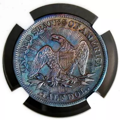 1853 Seated Liberty Half Dollar ◾ Arrows & Rays ◾ Dramatic Chroma ◾ Xf (details) • $485