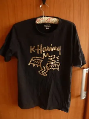 Keith Haring MoMa Special Edition Uniqlo T Shirt Barking Dog With Wings In Gold • £15